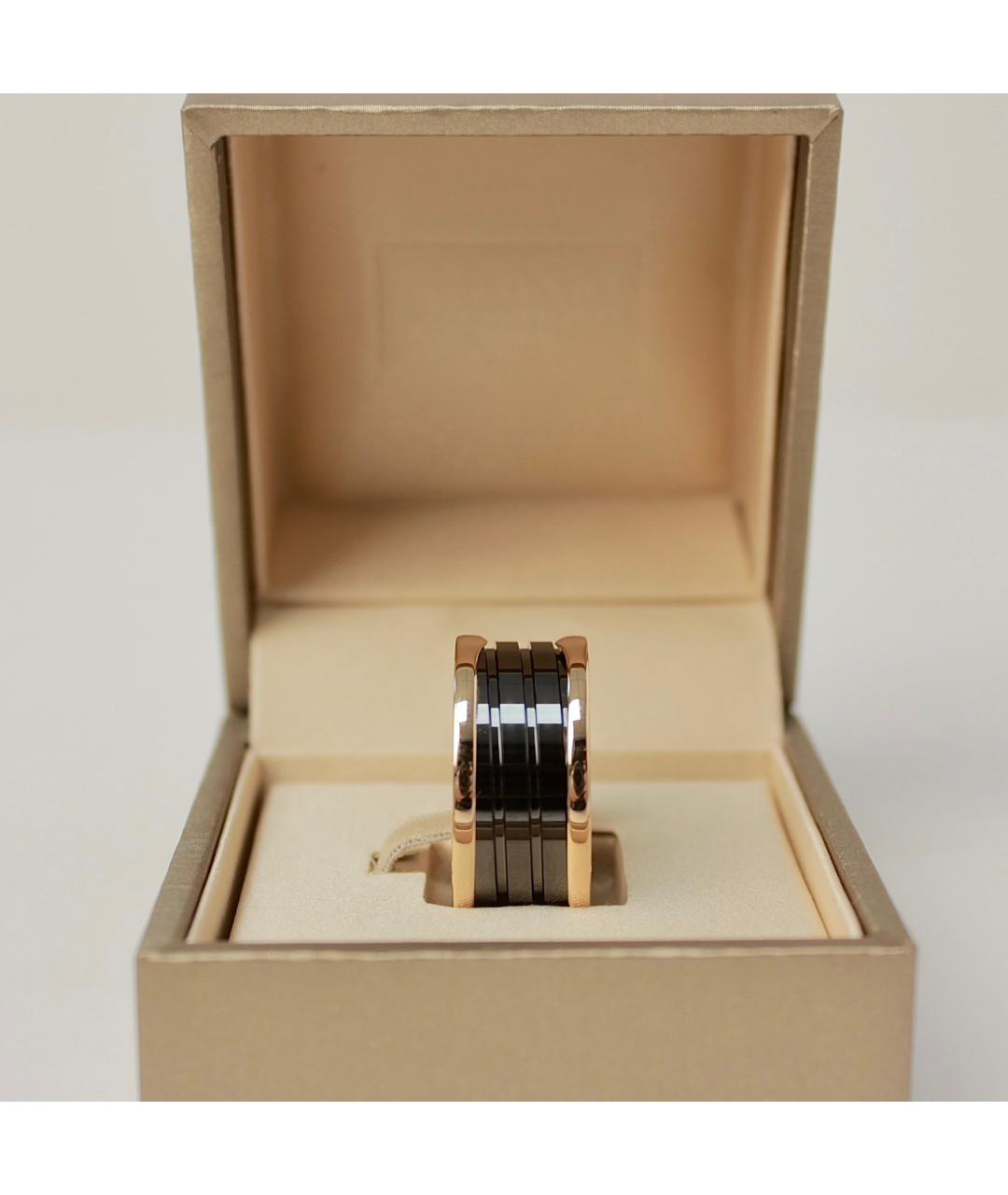 BVLGARI Черное кольцо из розового золота, фото 3