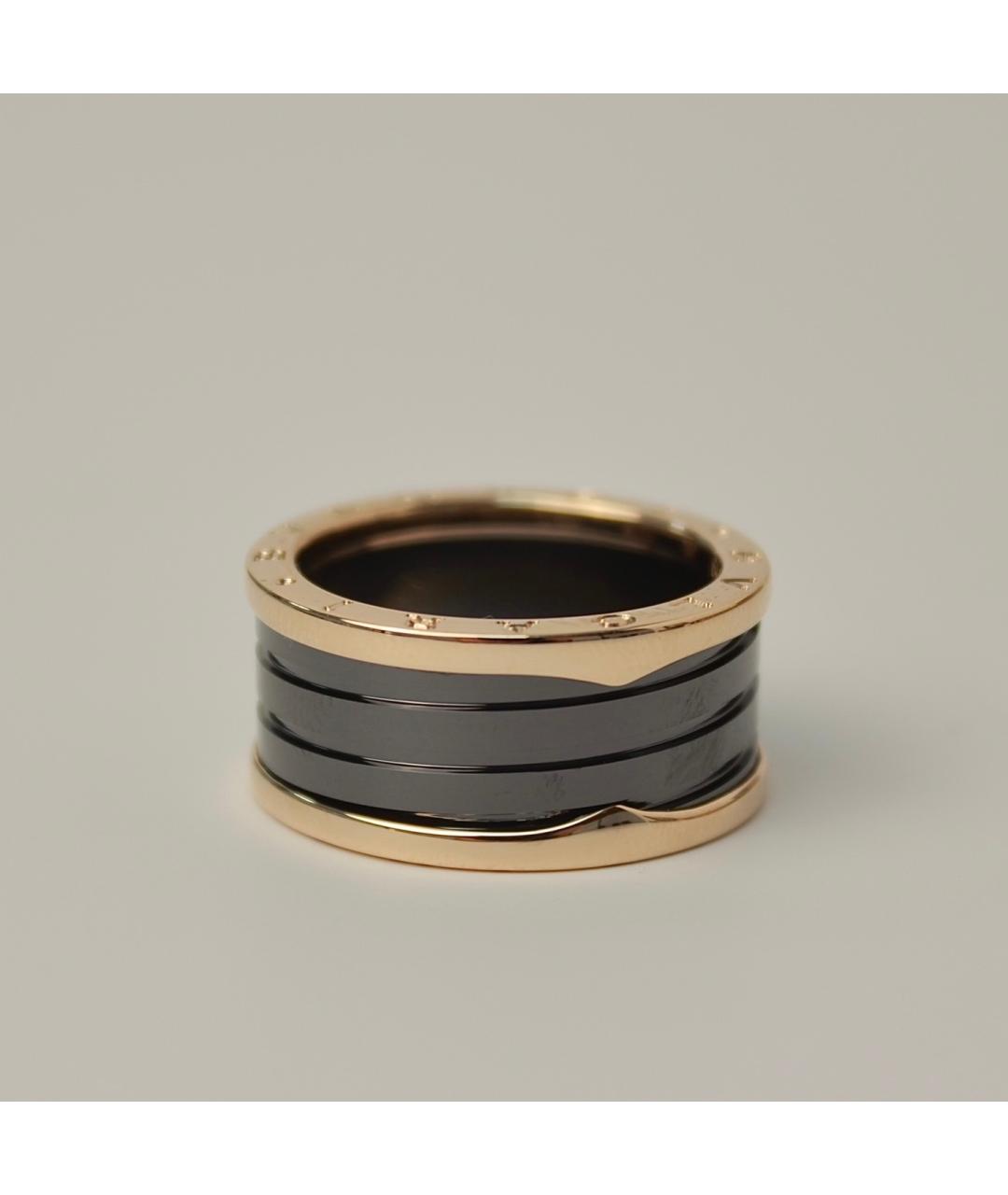 BVLGARI Черное кольцо из розового золота, фото 5