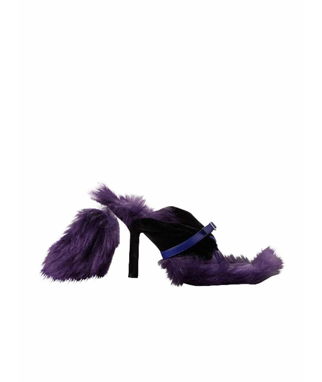 BURBERRY Фиолетовые кожаные босоножки, фото 1