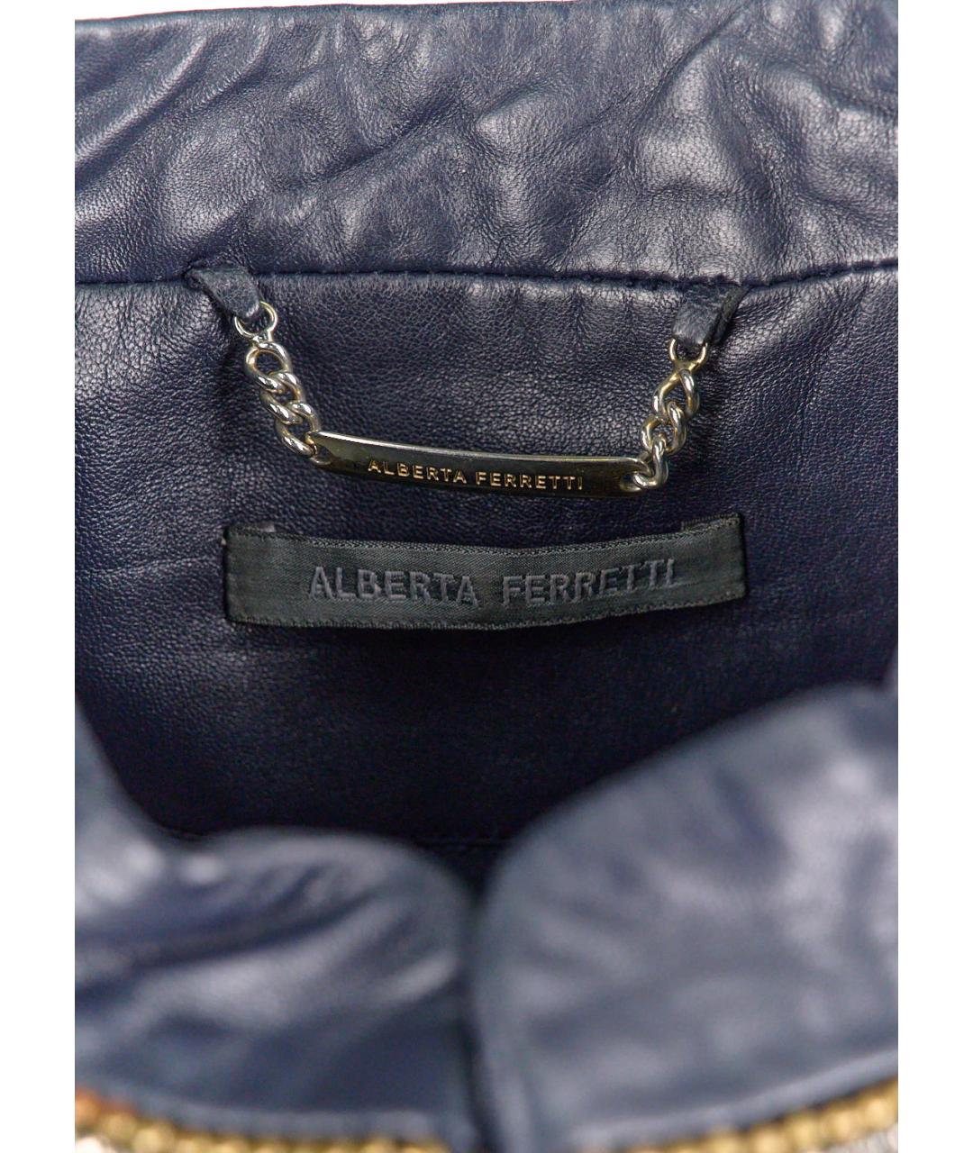 ALBERTA FERRETTI Синяя кожаная куртка, фото 3