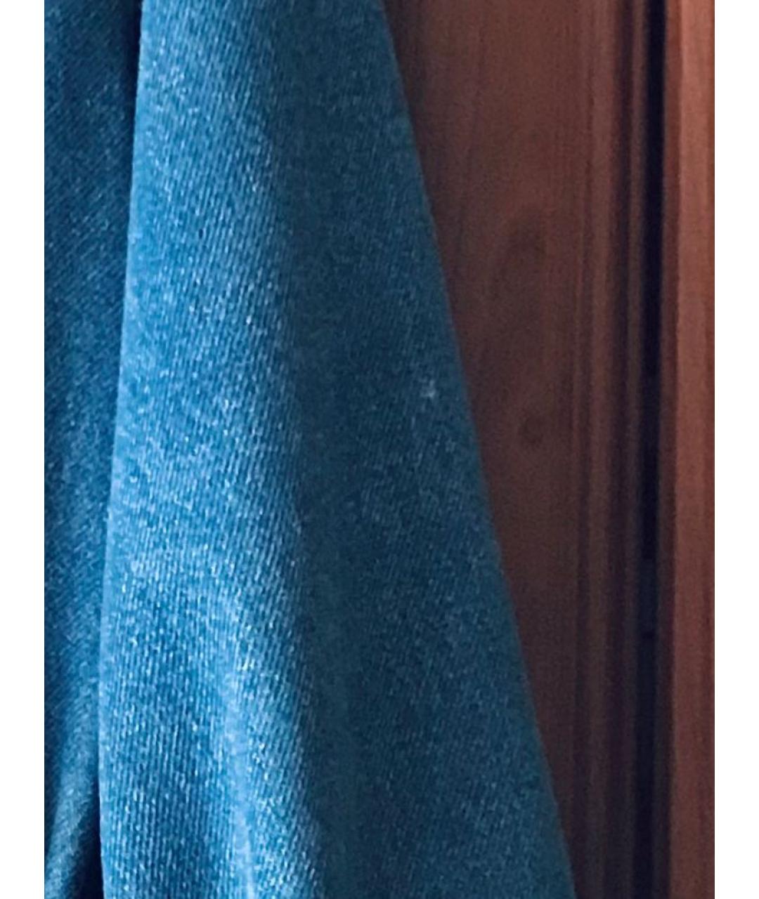 WEEKEND MAX MARA Синий хлопковый тренч/плащ, фото 8