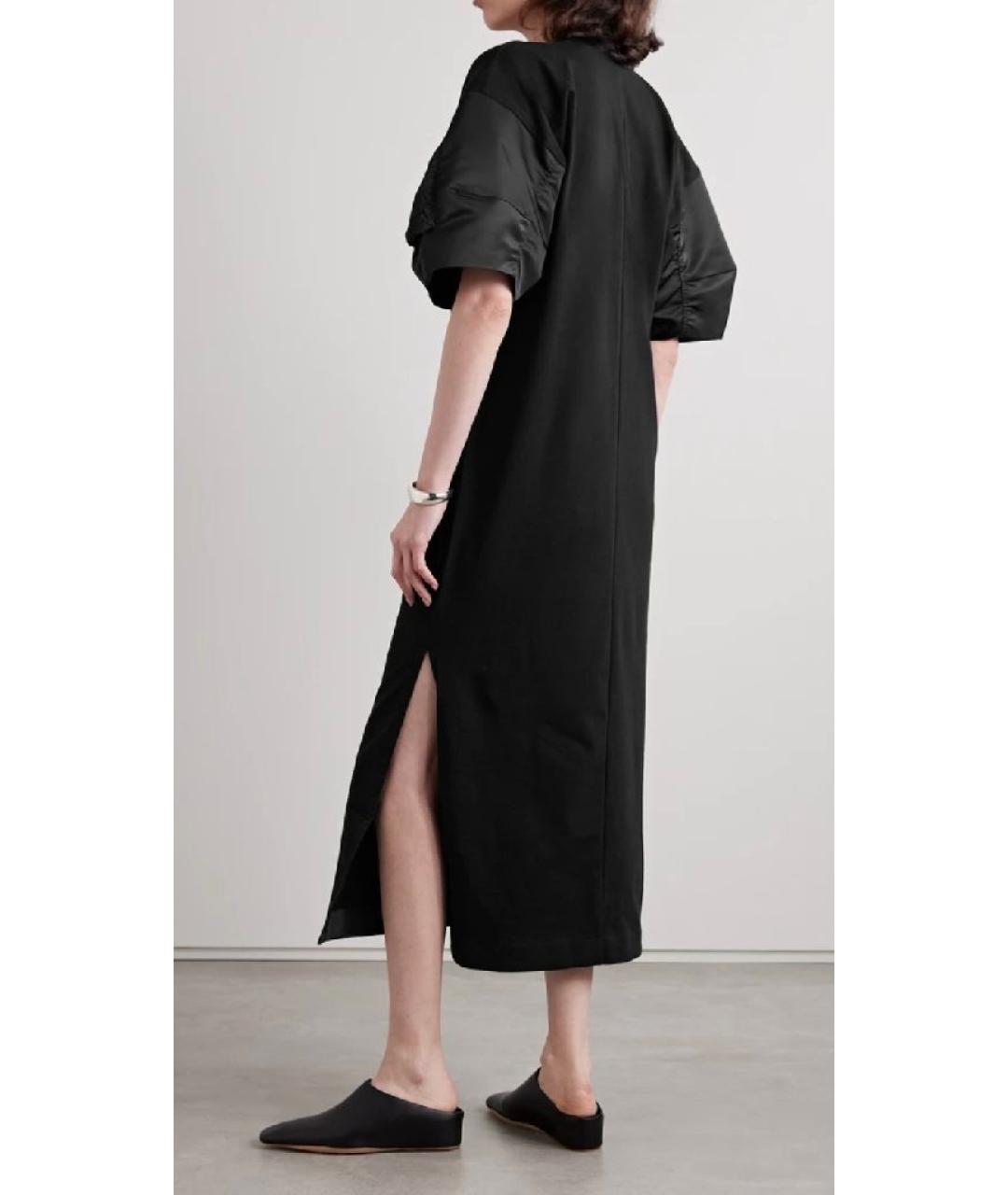 SACAI Черное хлопковое повседневное платье, фото 3
