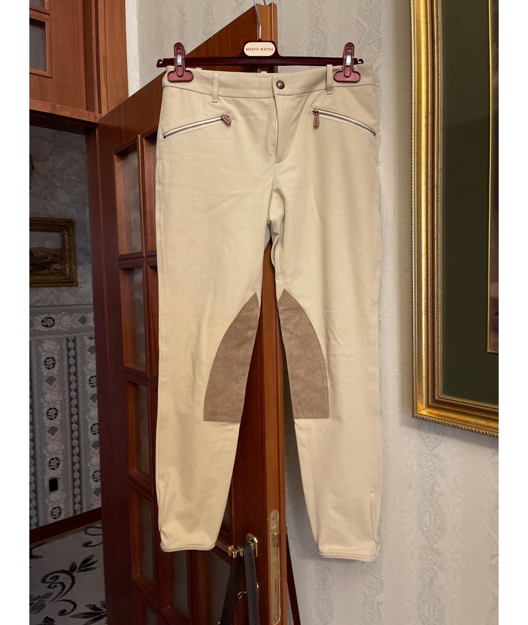 RALPH LAUREN Бежевые хлопковые брюки узкие, фото 6
