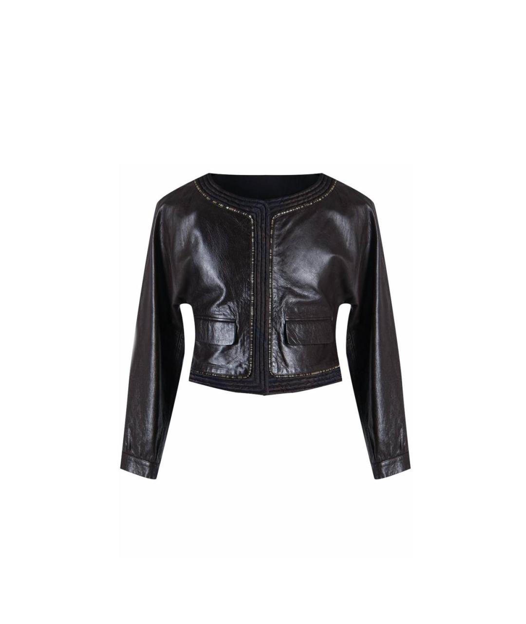 SAINT LAURENT Коричневая кожаная куртка, фото 1