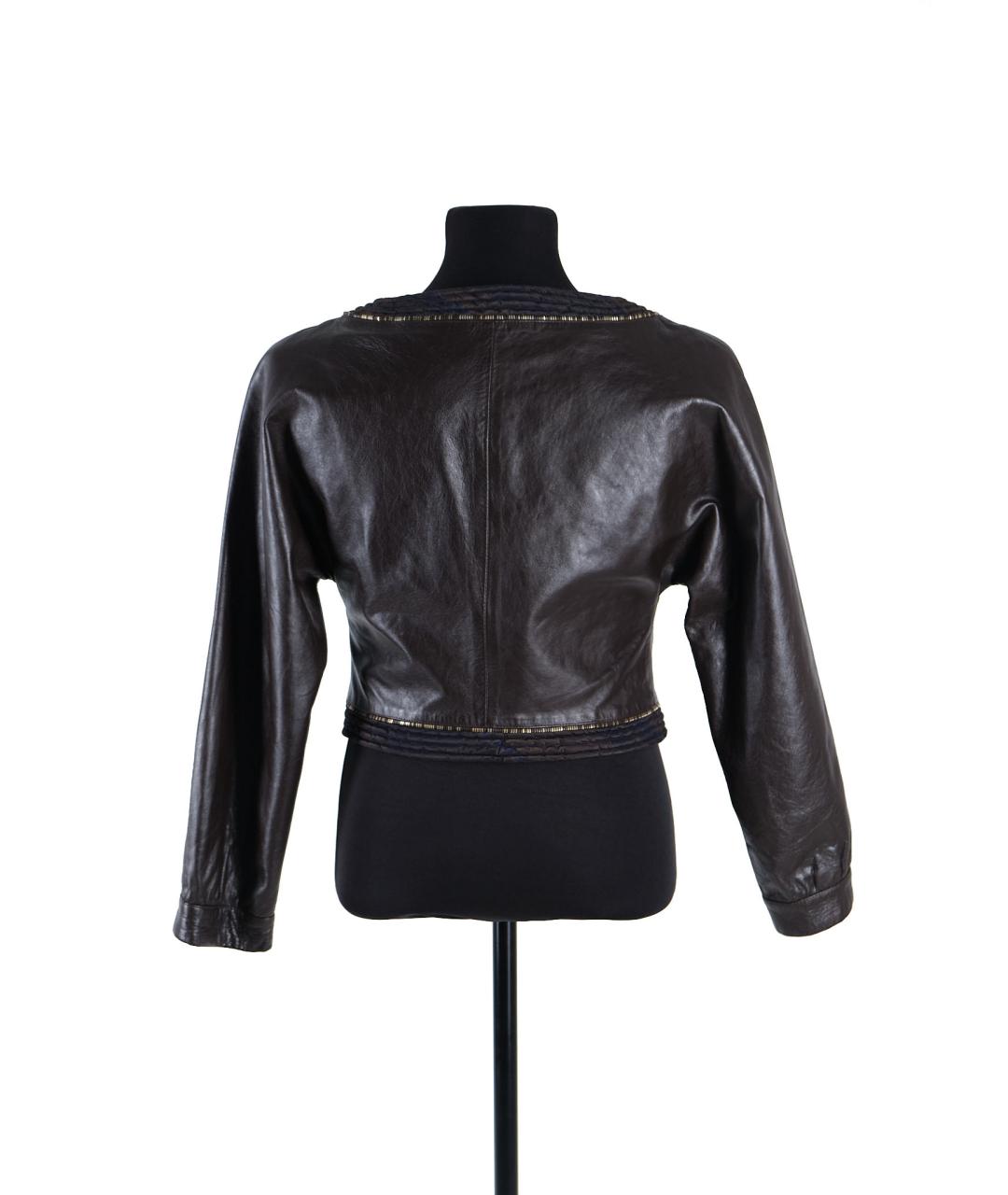 SAINT LAURENT Коричневая кожаная куртка, фото 2