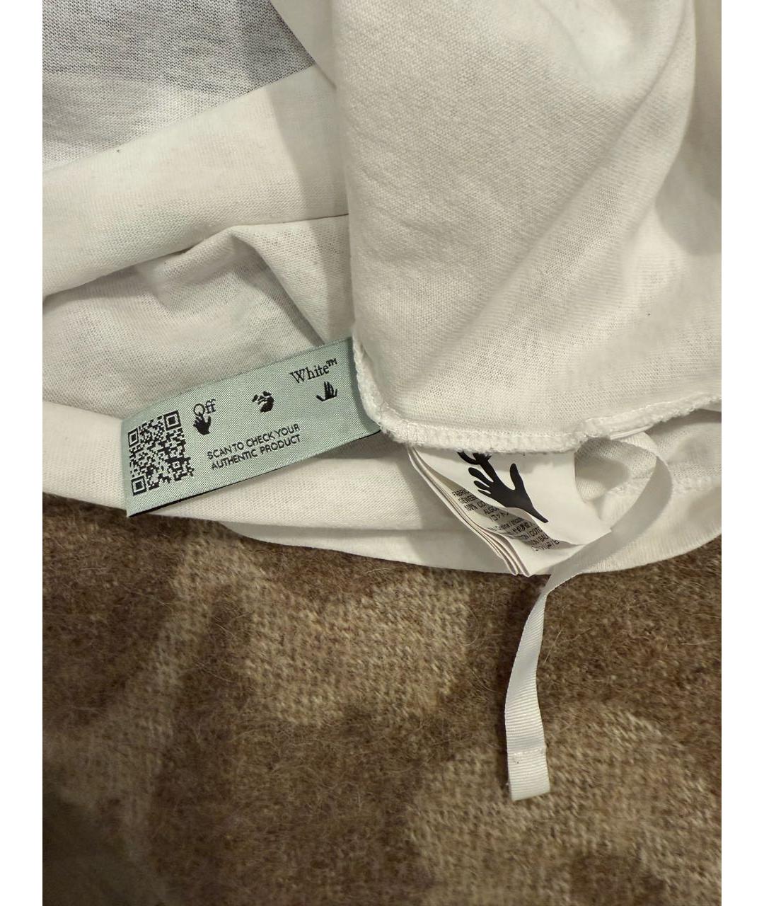 OFF-WHITE Белая хлопковая футболка, фото 3