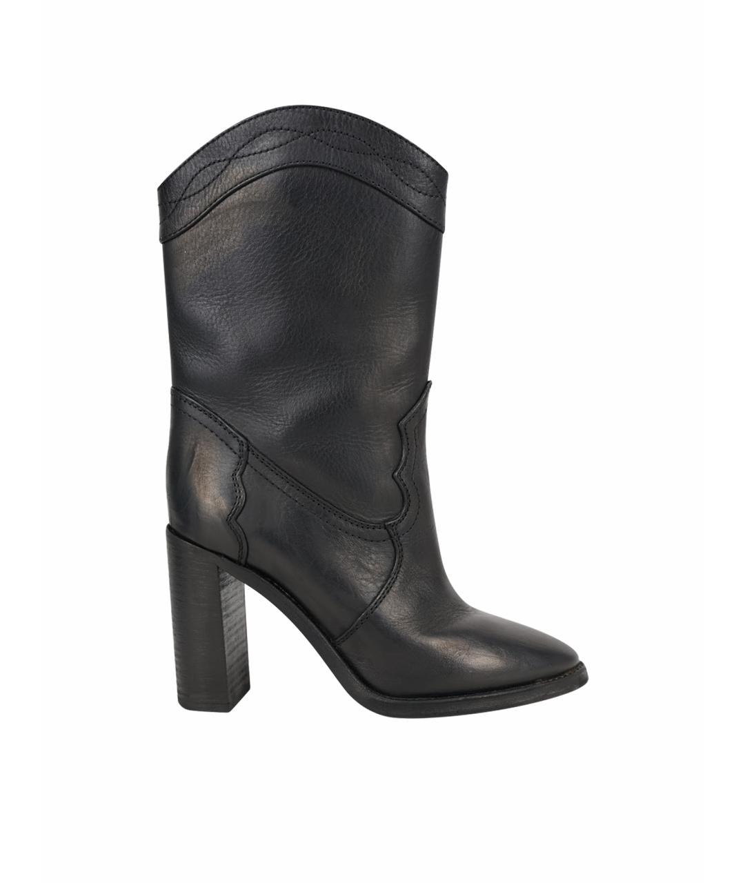SAINT LAURENT Черные кожаные сапоги, фото 1