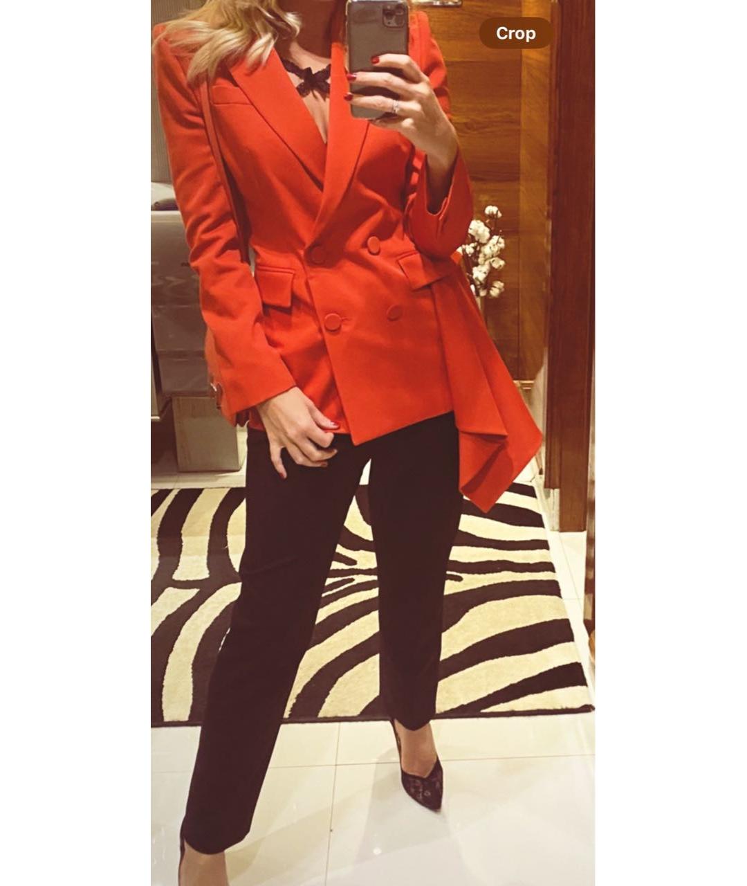 ALEXANDER MCQUEEN Коралловый хлопковый жакет/пиджак, фото 6