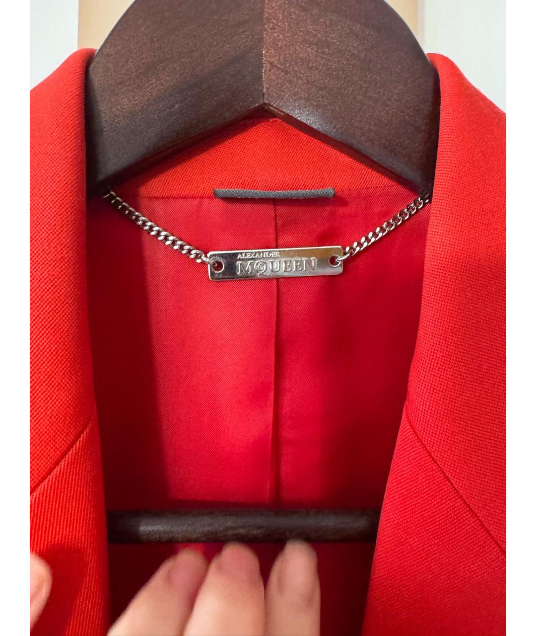 ALEXANDER MCQUEEN Коралловый хлопковый жакет/пиджак, фото 3