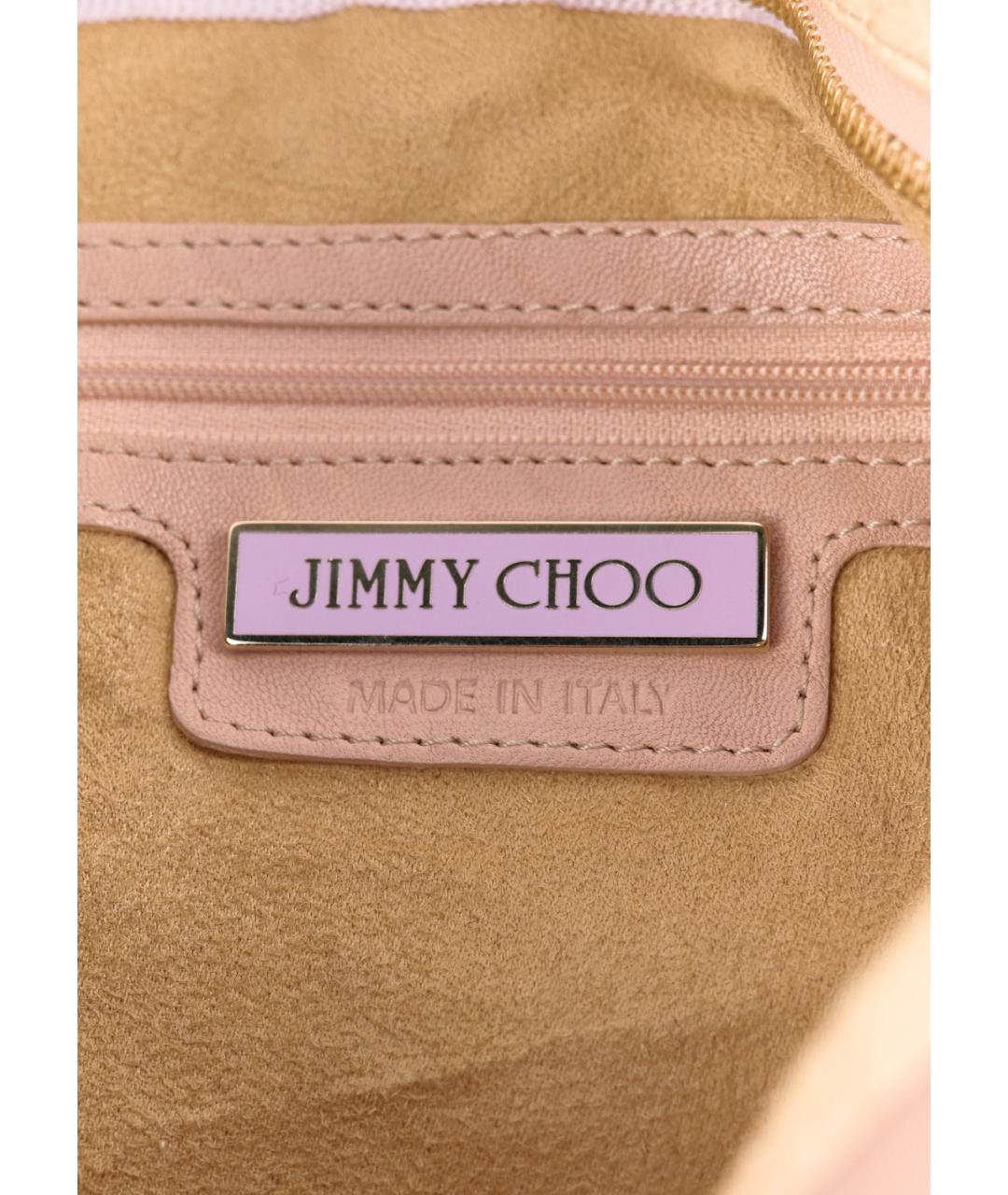 JIMMY CHOO Бежевая кожаная сумка с короткими ручками, фото 7