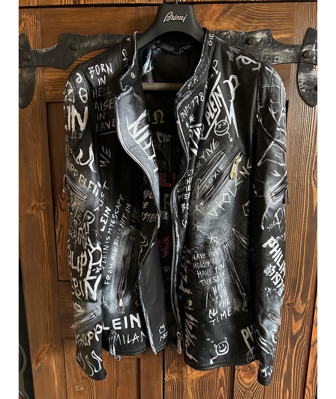 PHILIPP PLEIN Черная кожаная куртка, фото 5