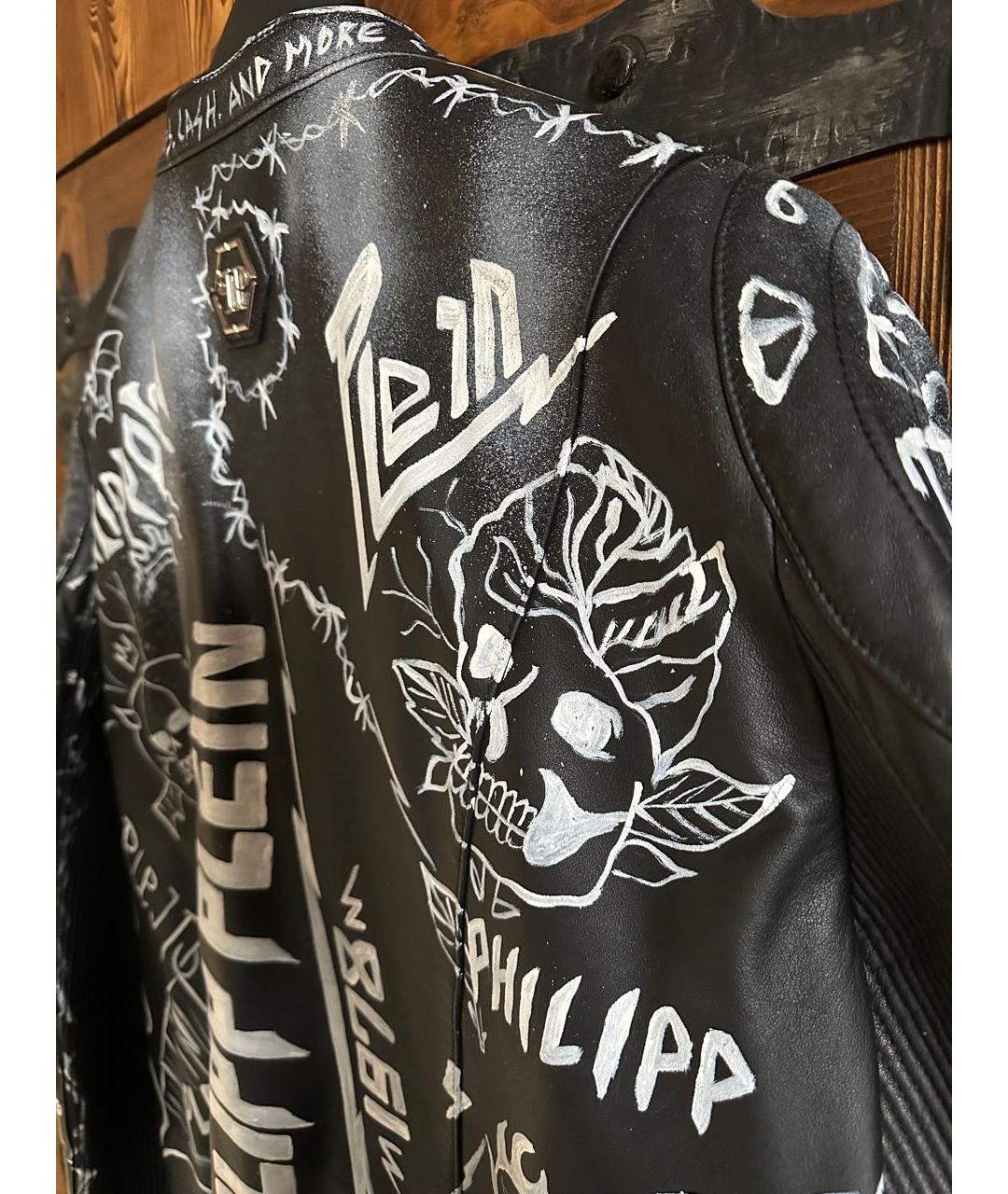 PHILIPP PLEIN Черная кожаная куртка, фото 8