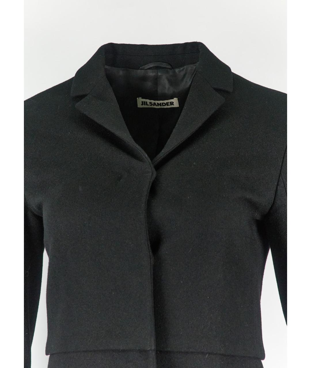 JIL SANDER Черное шерстяное пальто, фото 4