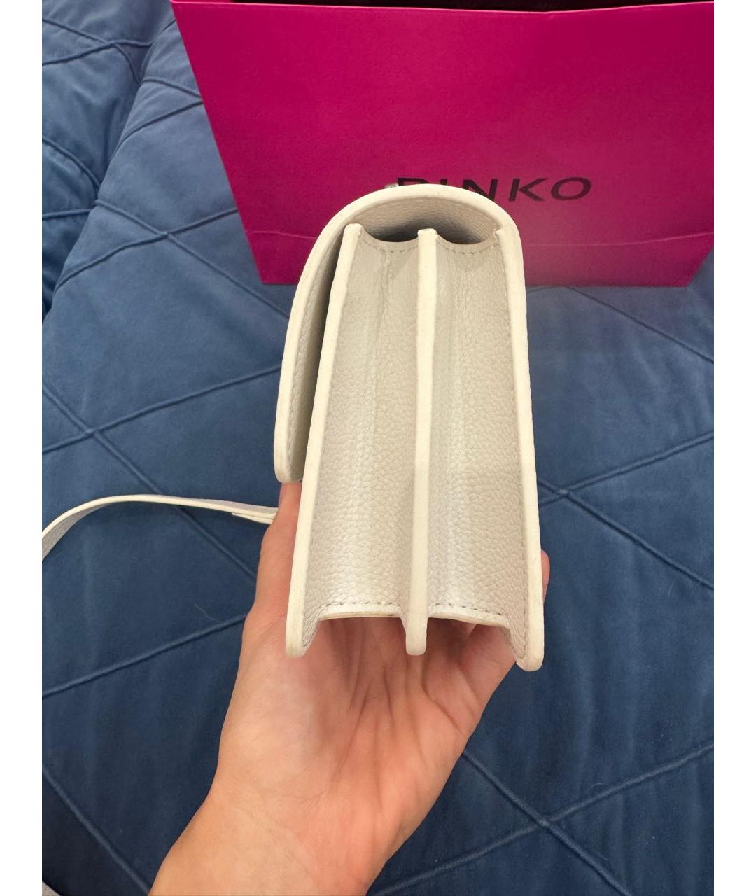 PINKO Белая кожаная сумка через плечо, фото 2