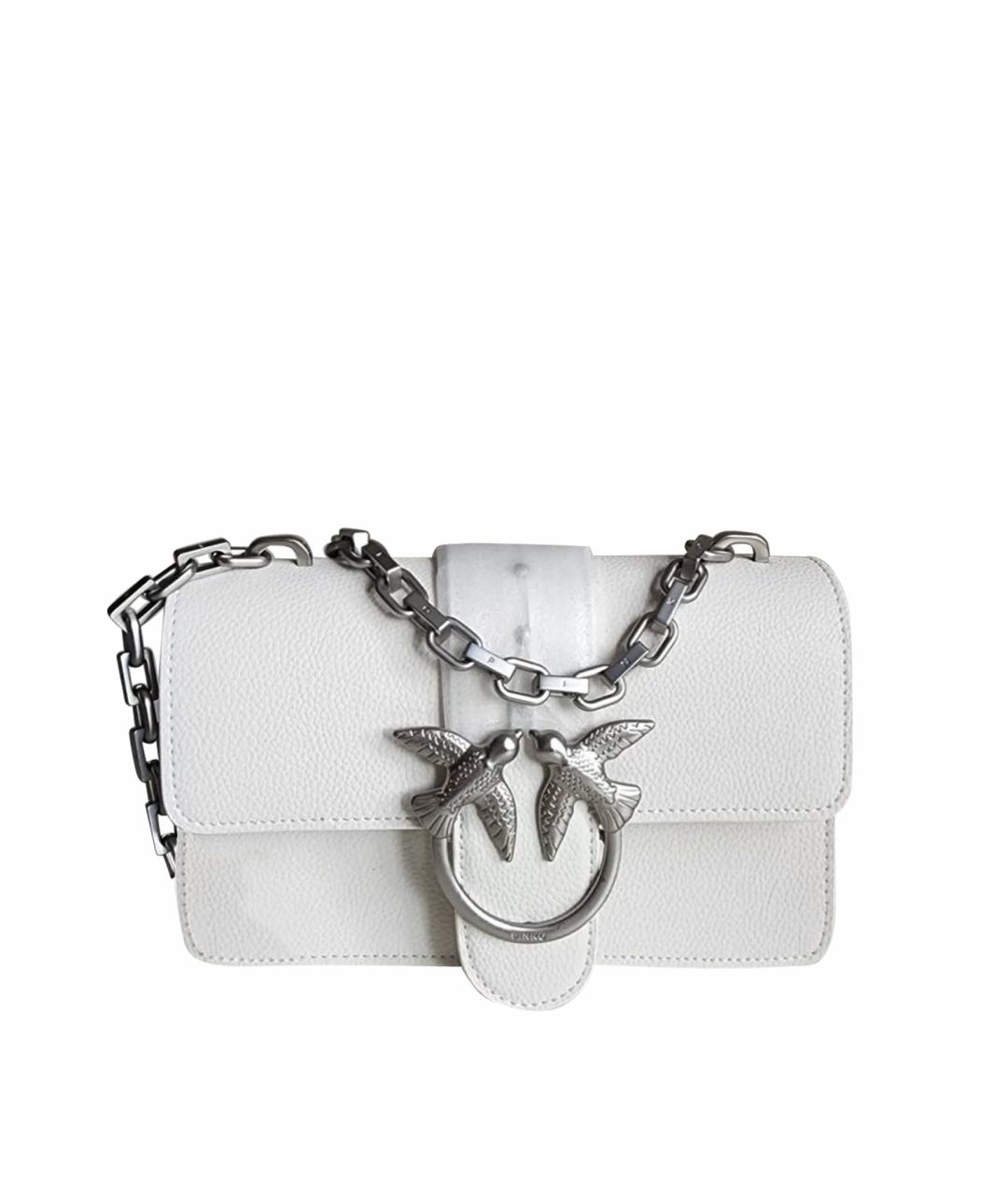 PINKO Белая кожаная сумка через плечо, фото 1