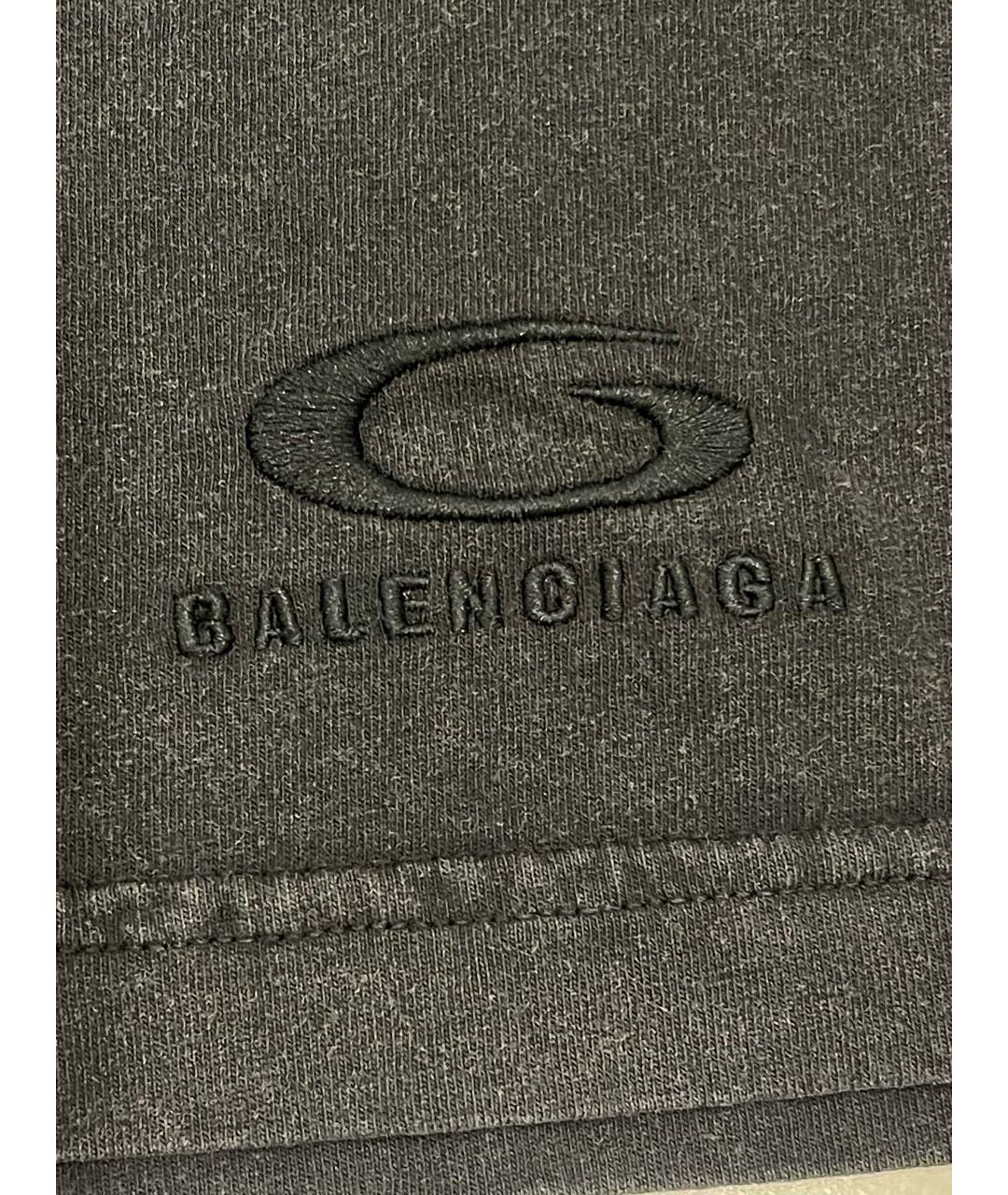 BALENCIAGA Черная хлопковая футболка, фото 4