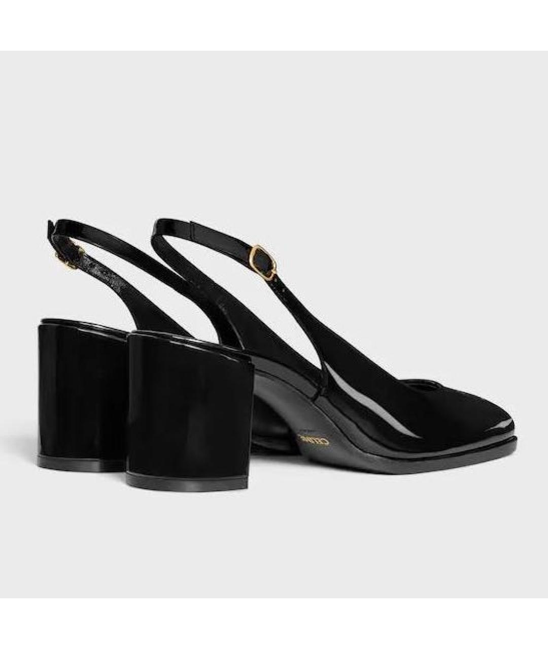 CELINE Черные босоножки из лакированной кожи, фото 3