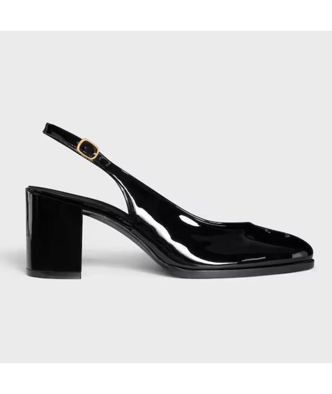 CELINE Черные босоножки из лакированной кожи, фото 5