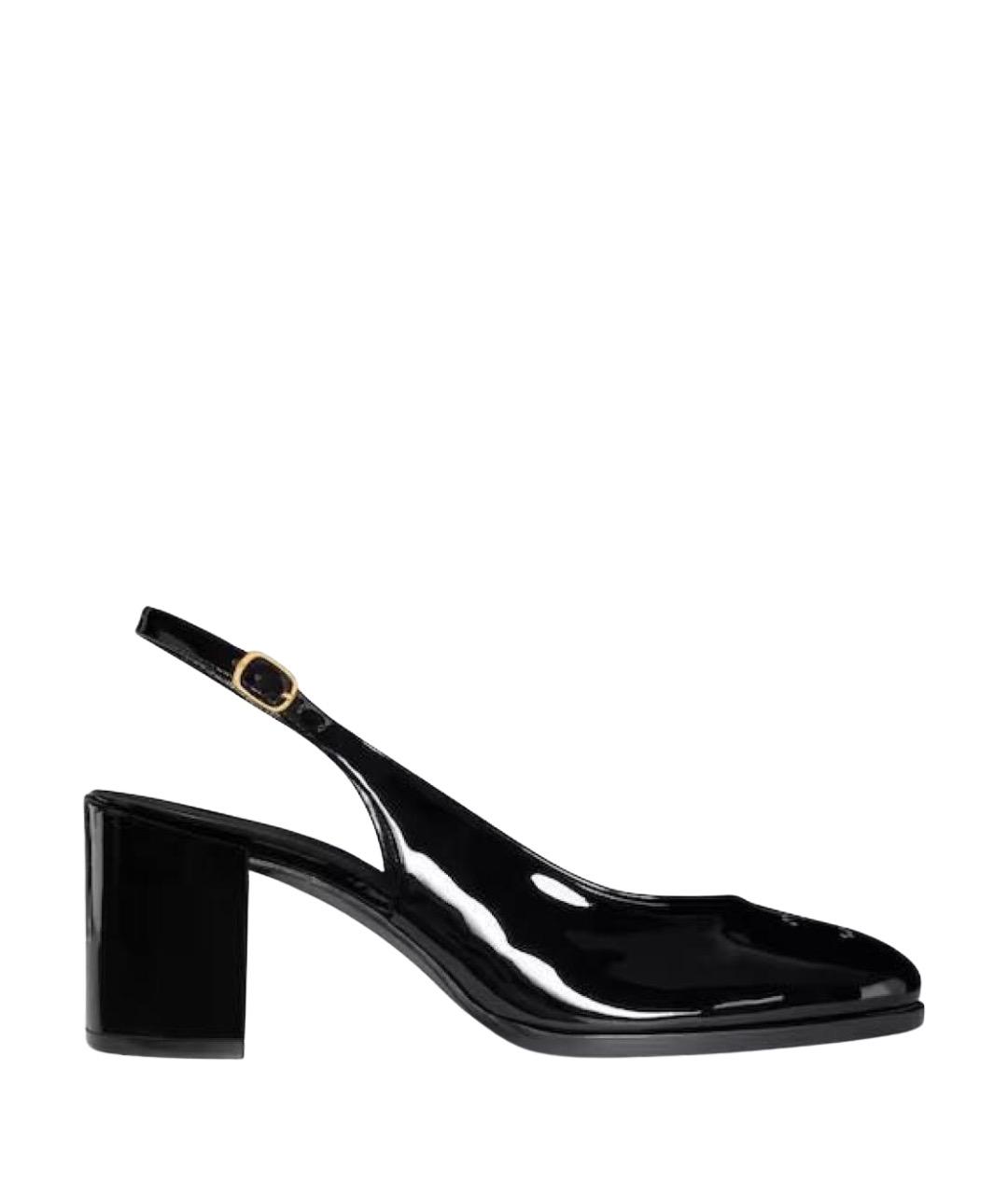 CELINE Черные босоножки из лакированной кожи, фото 1