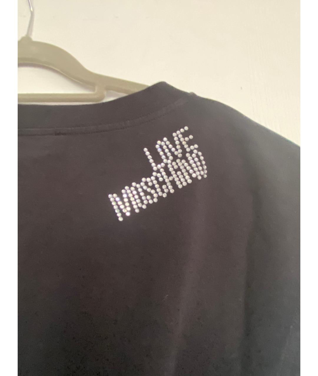 LOVE MOSCHINO Черное хлопковое повседневное платье, фото 6