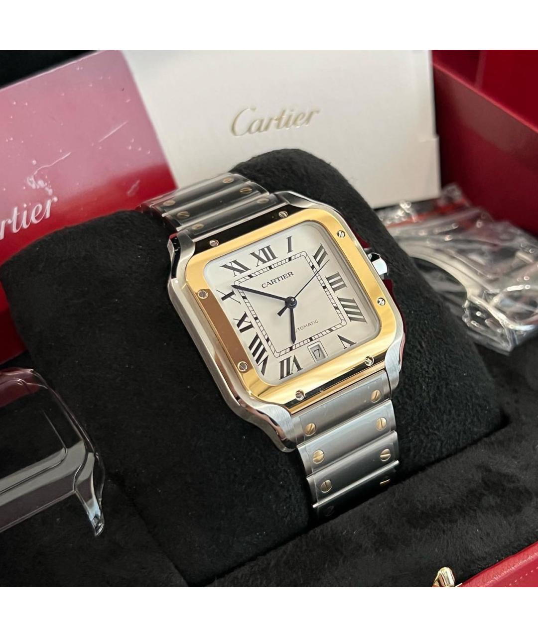 CARTIER Серебряные часы из желтого золота, фото 4