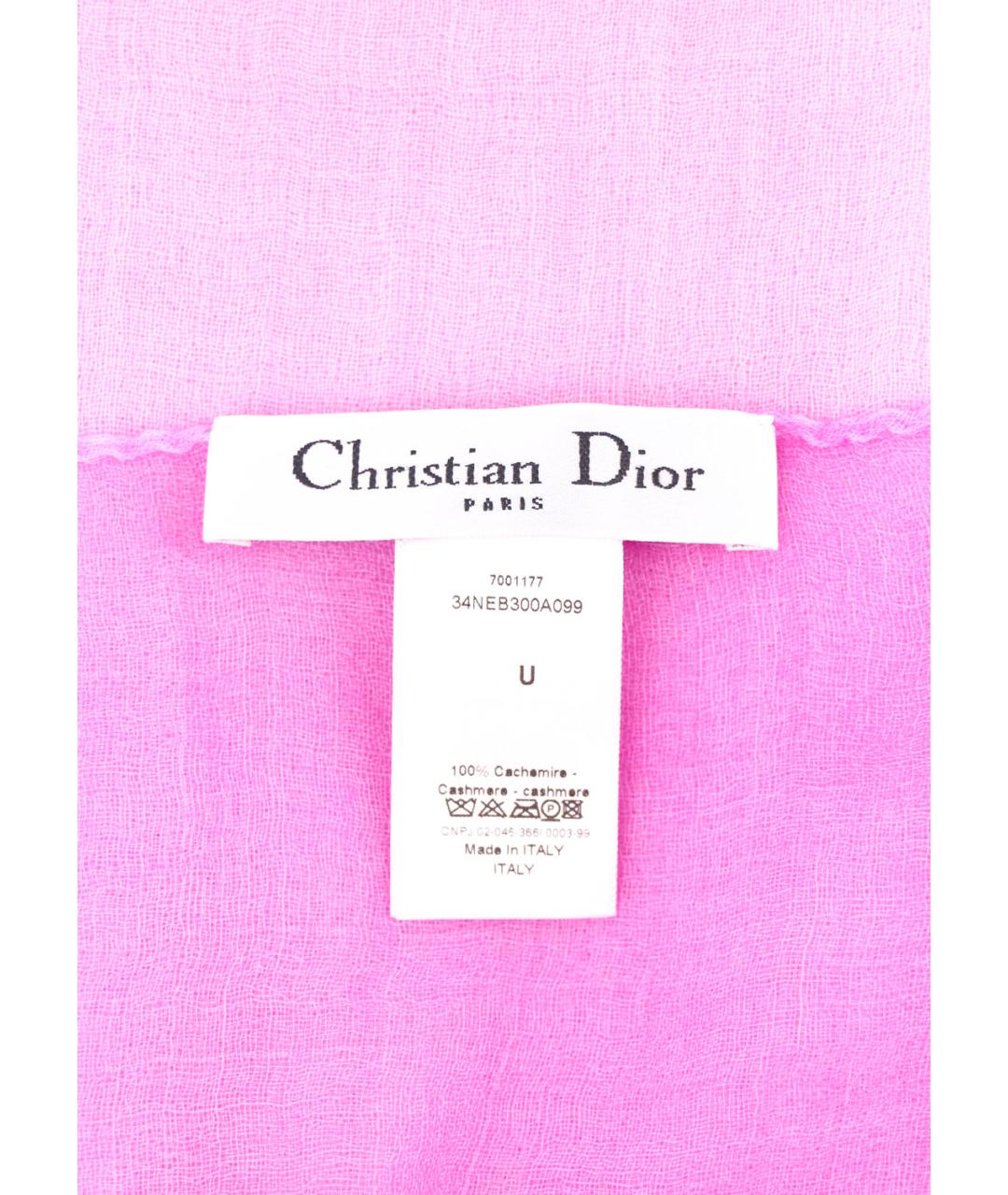 CHRISTIAN DIOR Розовый кашемировый платок, фото 5
