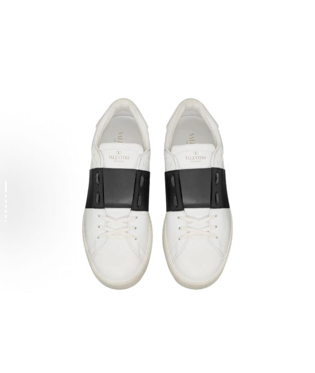 VALENTINO Белые кожаные низкие кроссовки / кеды, фото 4