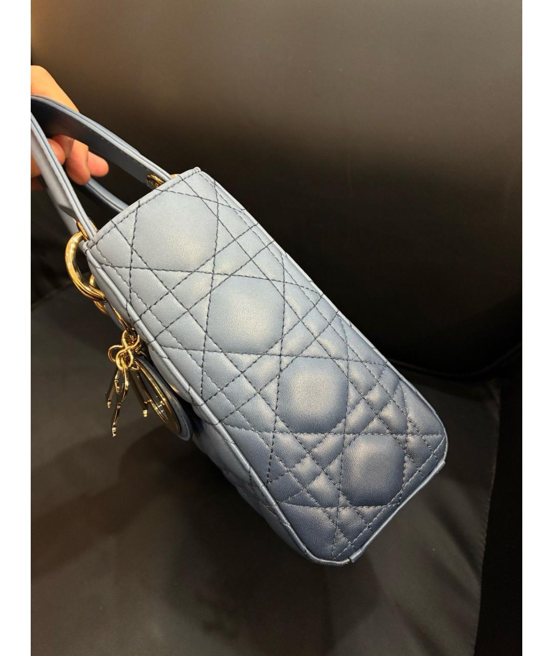 DIOR HOMME Голубая кожаная сумка тоут, фото 5