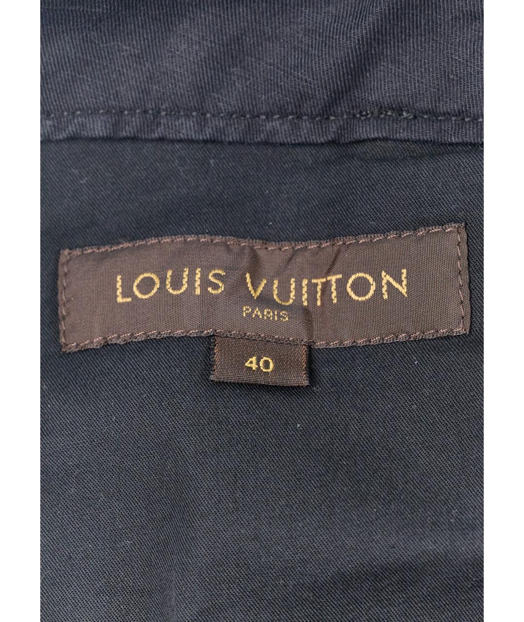 LOUIS VUITTON Черные хлопковые повседневные брюки, фото 3