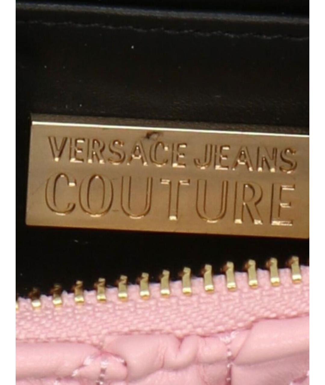 VERSACE JEANS COUTURE Розовая кожаная сумка через плечо, фото 3