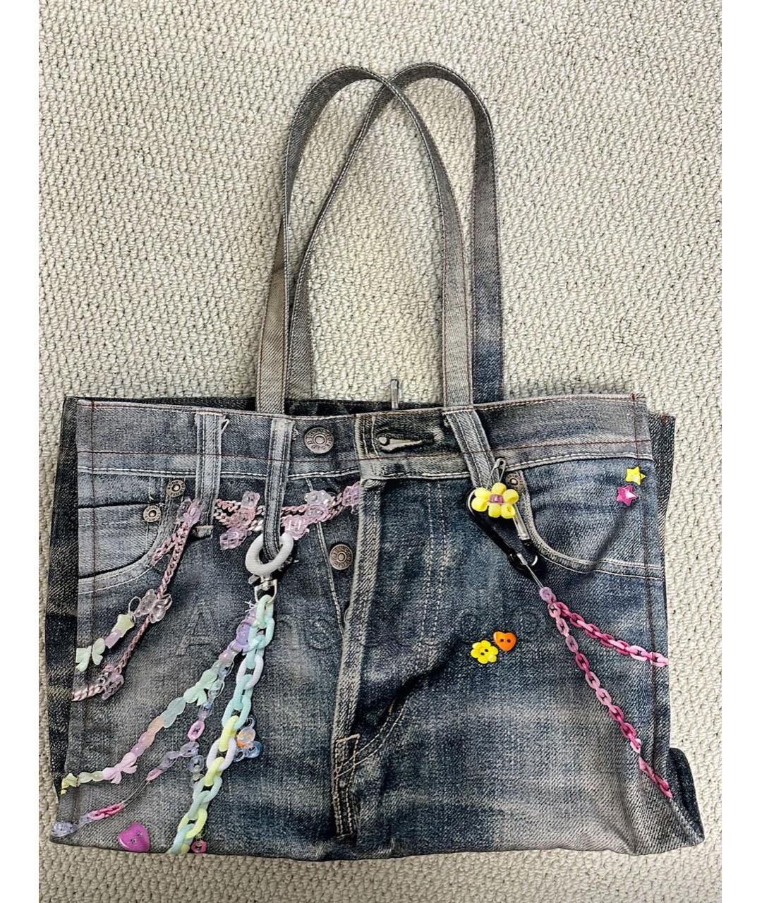 ACNE STUDIOS Синяя сумка с короткими ручками, фото 5