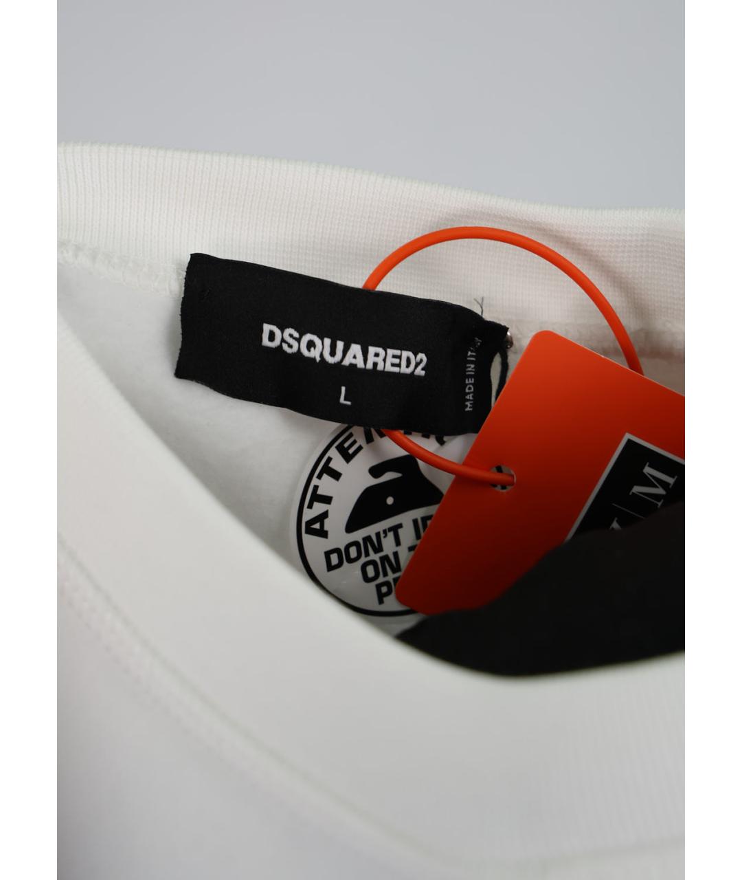 DSQUARED2 Белый хлопковый джемпер / свитер, фото 3