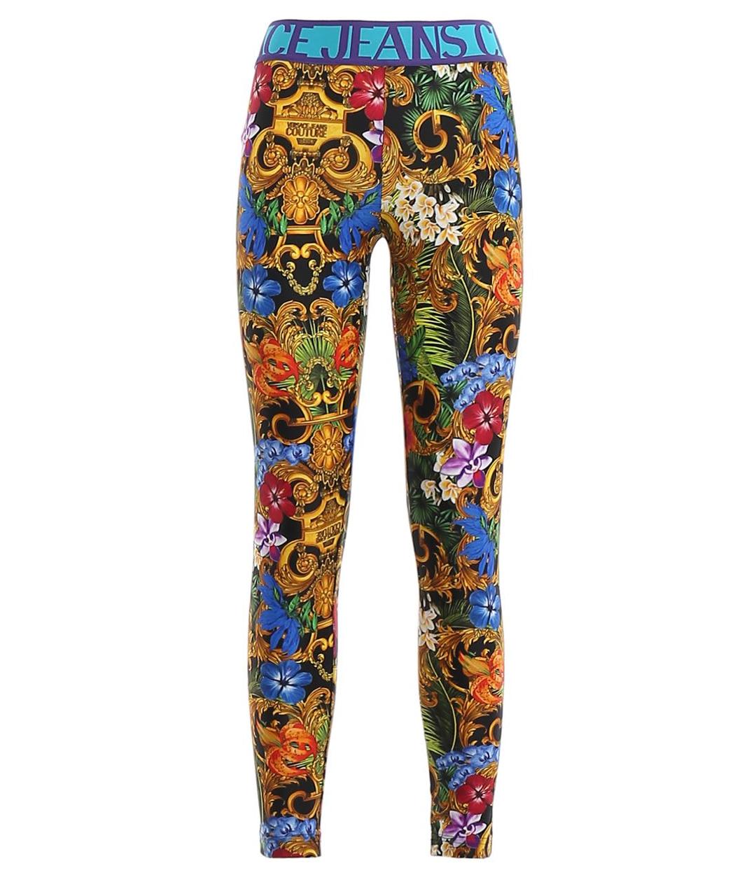 VERSACE JEANS COUTURE Мульти полиамидовые леггинсы и велосипедки, фото 8