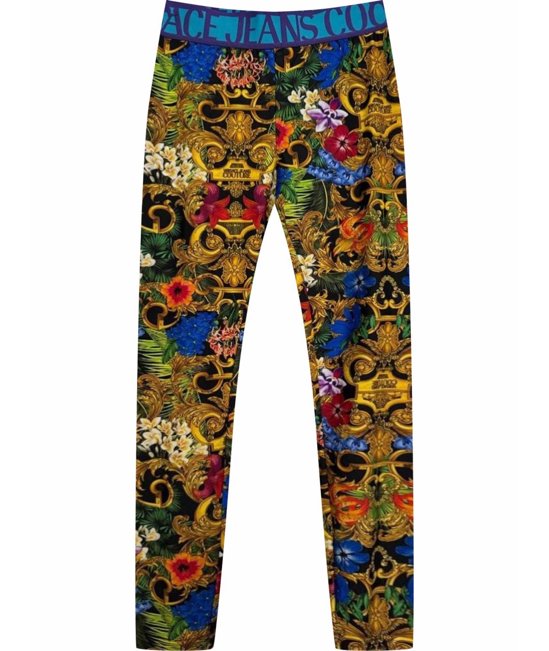 VERSACE JEANS COUTURE Мульти полиамидовые леггинсы и велосипедки, фото 1