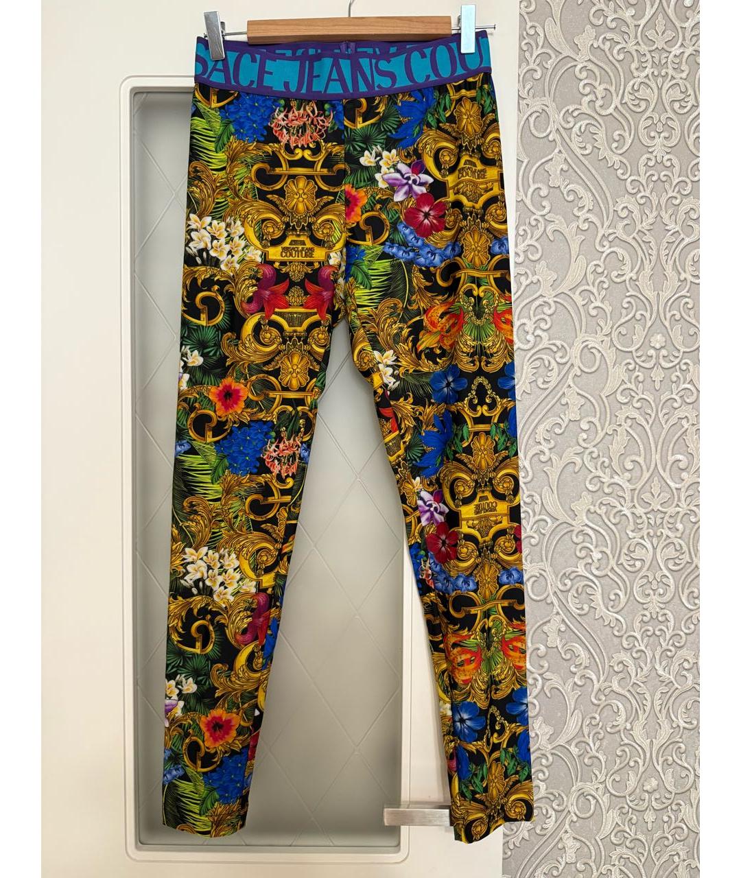 VERSACE JEANS COUTURE Мульти полиамидовые леггинсы и велосипедки, фото 9