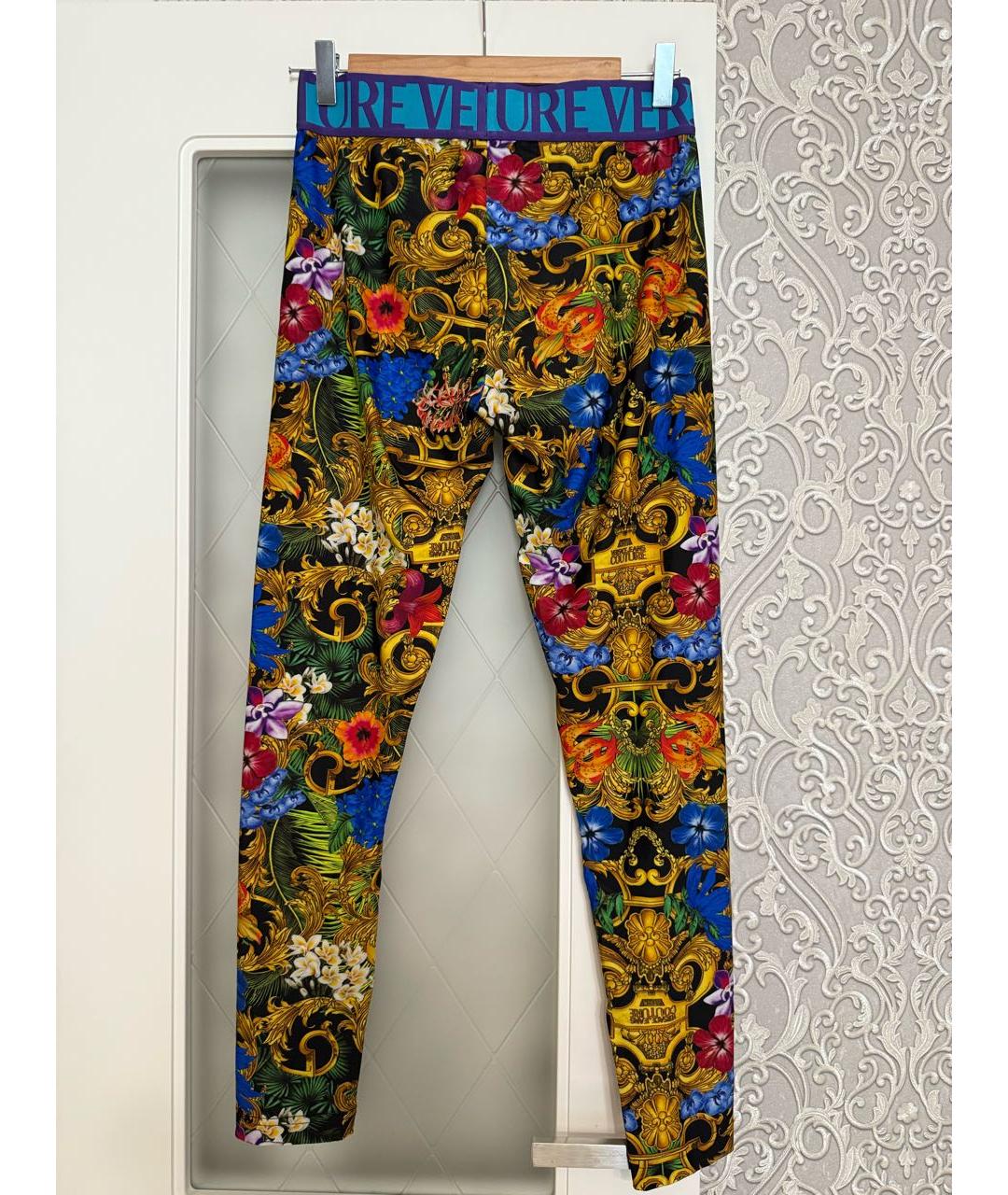 VERSACE JEANS COUTURE Мульти полиамидовые леггинсы и велосипедки, фото 2