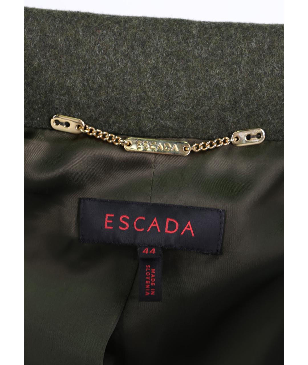 ESCADA Зеленые шерстяное пальто, фото 3