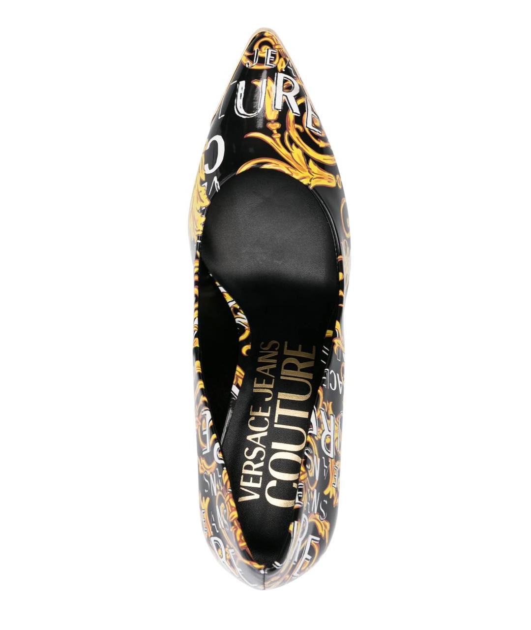 VERSACE JEANS COUTURE Черные туфли из лакированной кожи, фото 4