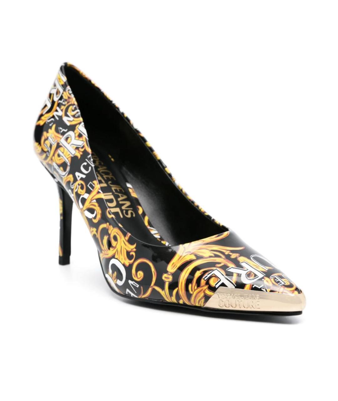 VERSACE JEANS COUTURE Черные туфли из лакированной кожи, фото 2
