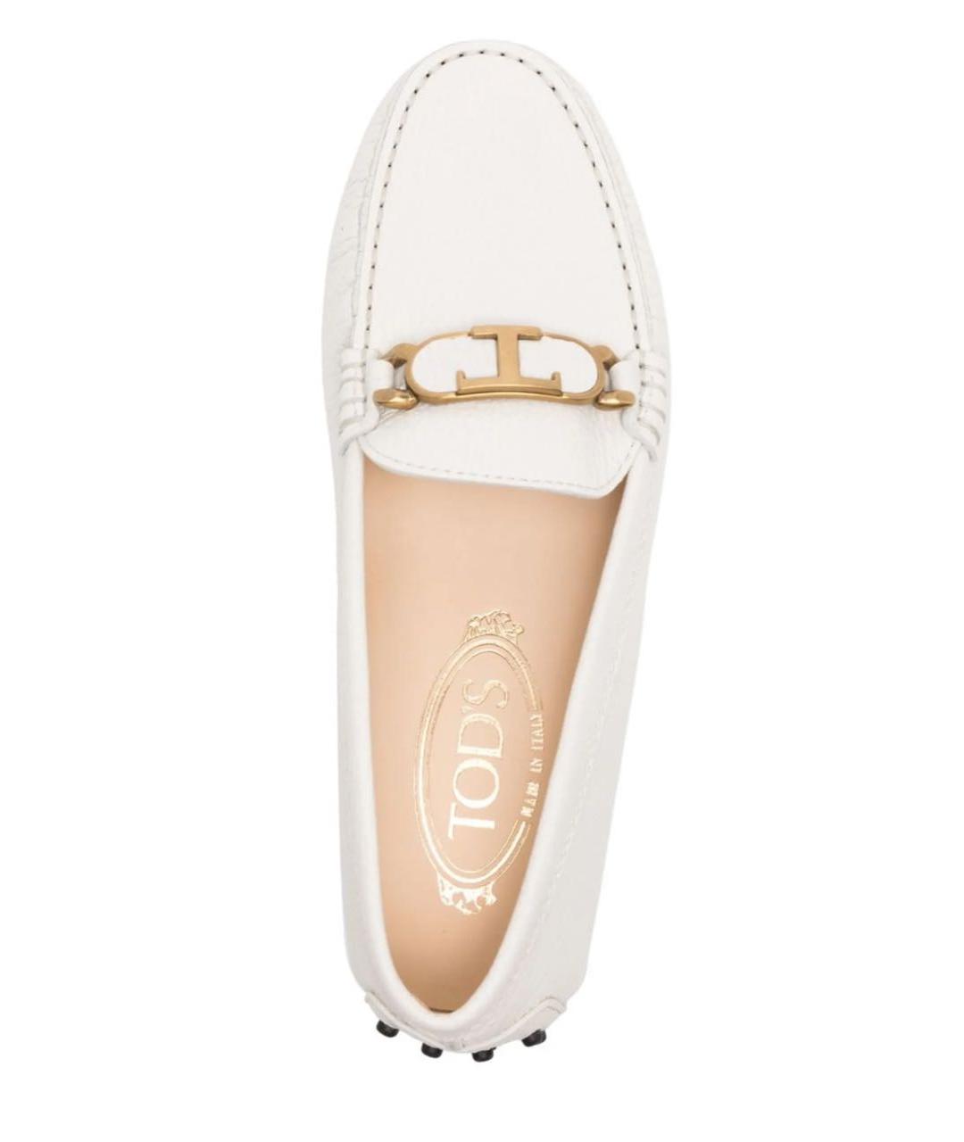 TOD'S Белые кожаные мокасины, фото 4