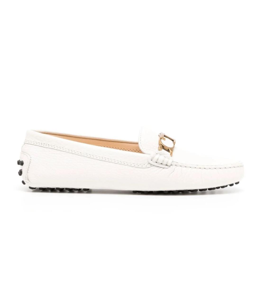 TOD'S Белые кожаные мокасины, фото 7