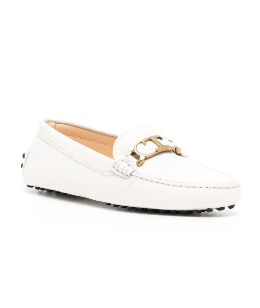 TOD'S Белые кожаные мокасины, фото 2