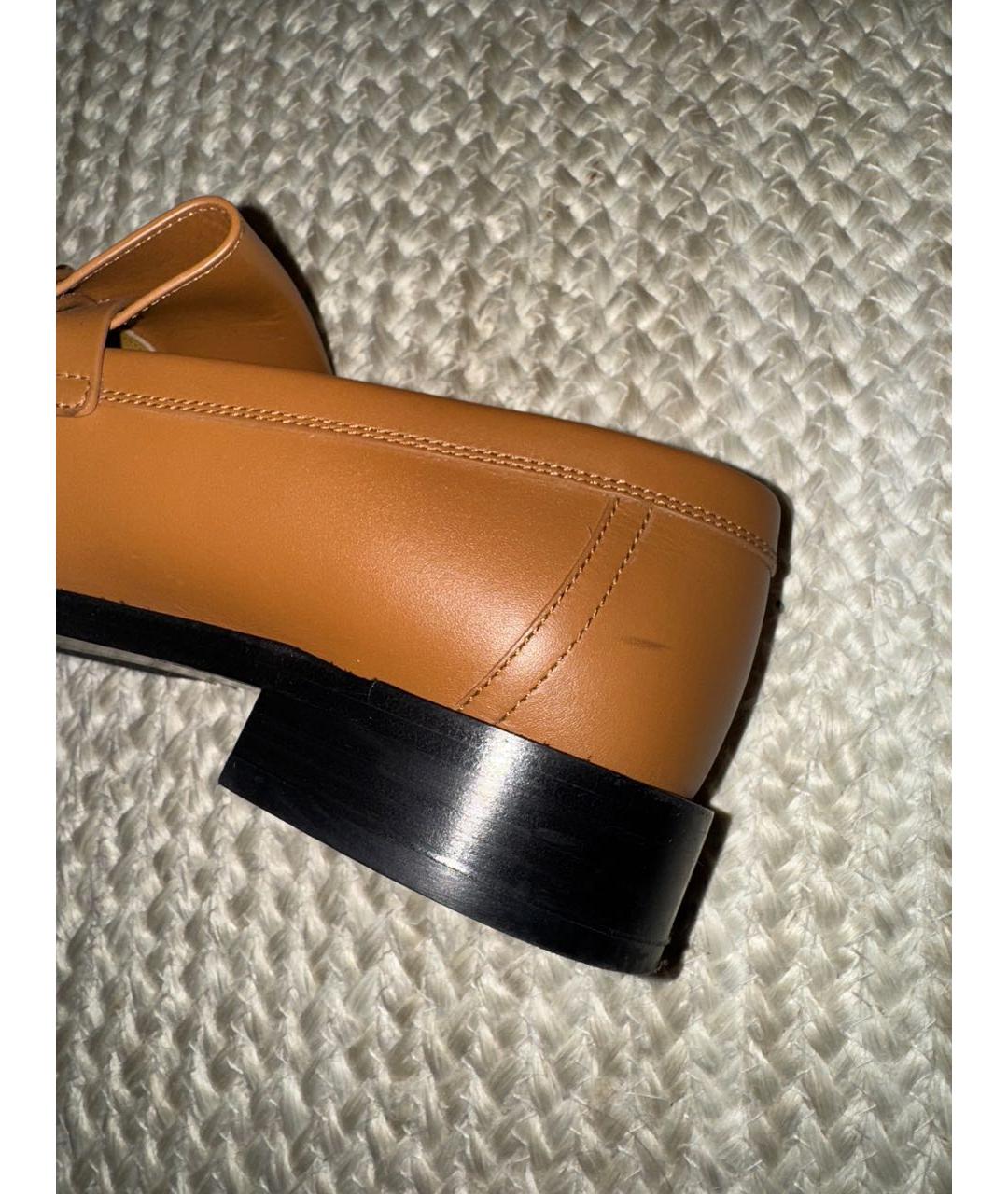 HERMES Коричневые кожаные лоферы, фото 7
