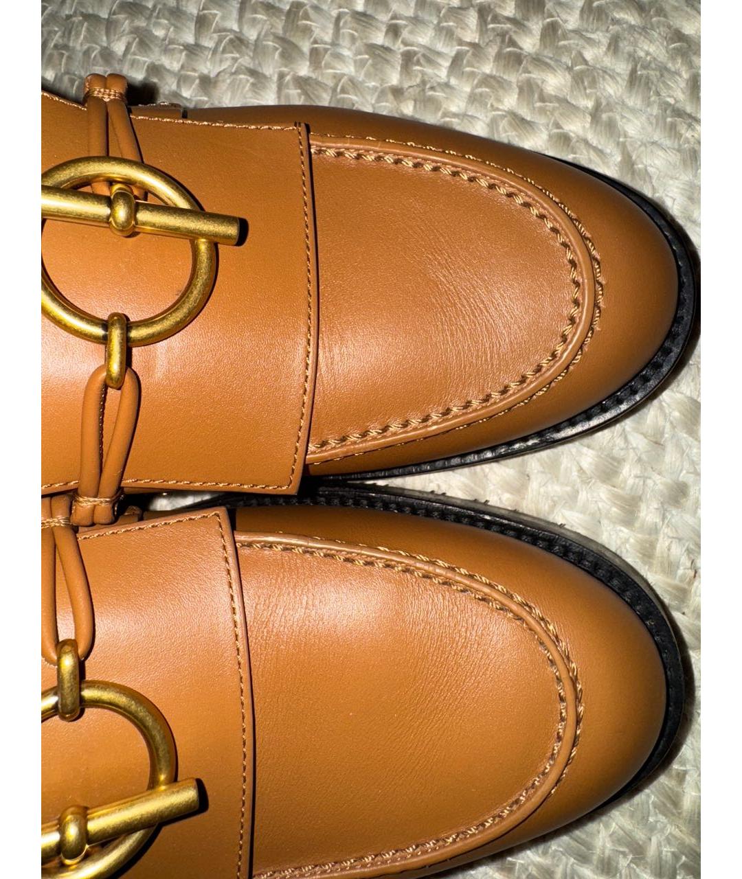 HERMES Коричневые кожаные лоферы, фото 5