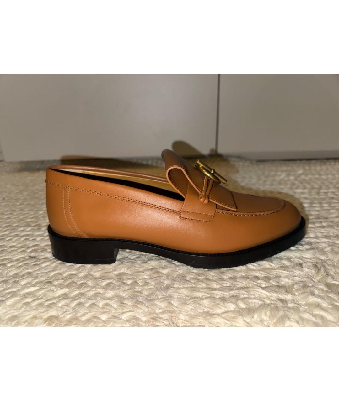 HERMES Коричневые кожаные лоферы, фото 8