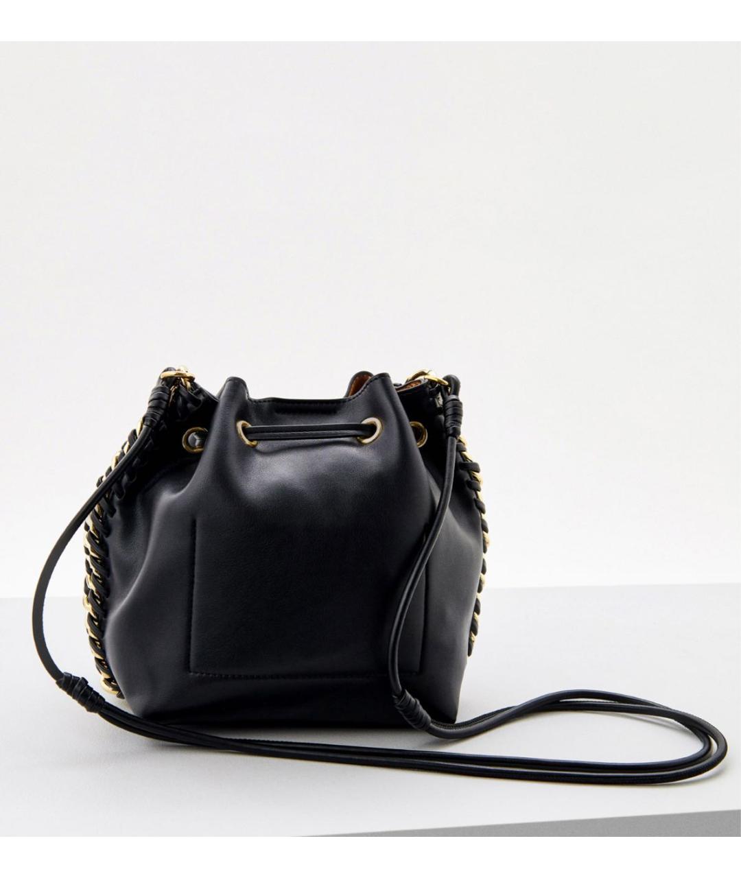 LOVE MOSCHINO Черная кожаная сумка через плечо, фото 2