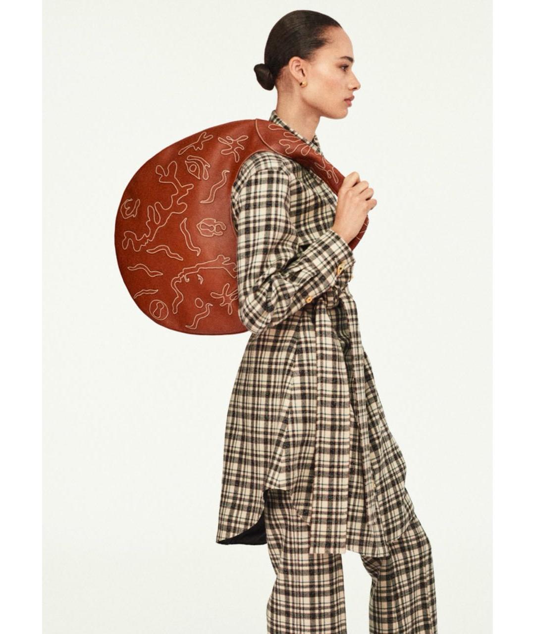 SCHIAPARELLI Коричневая кожаная сумка тоут, фото 4