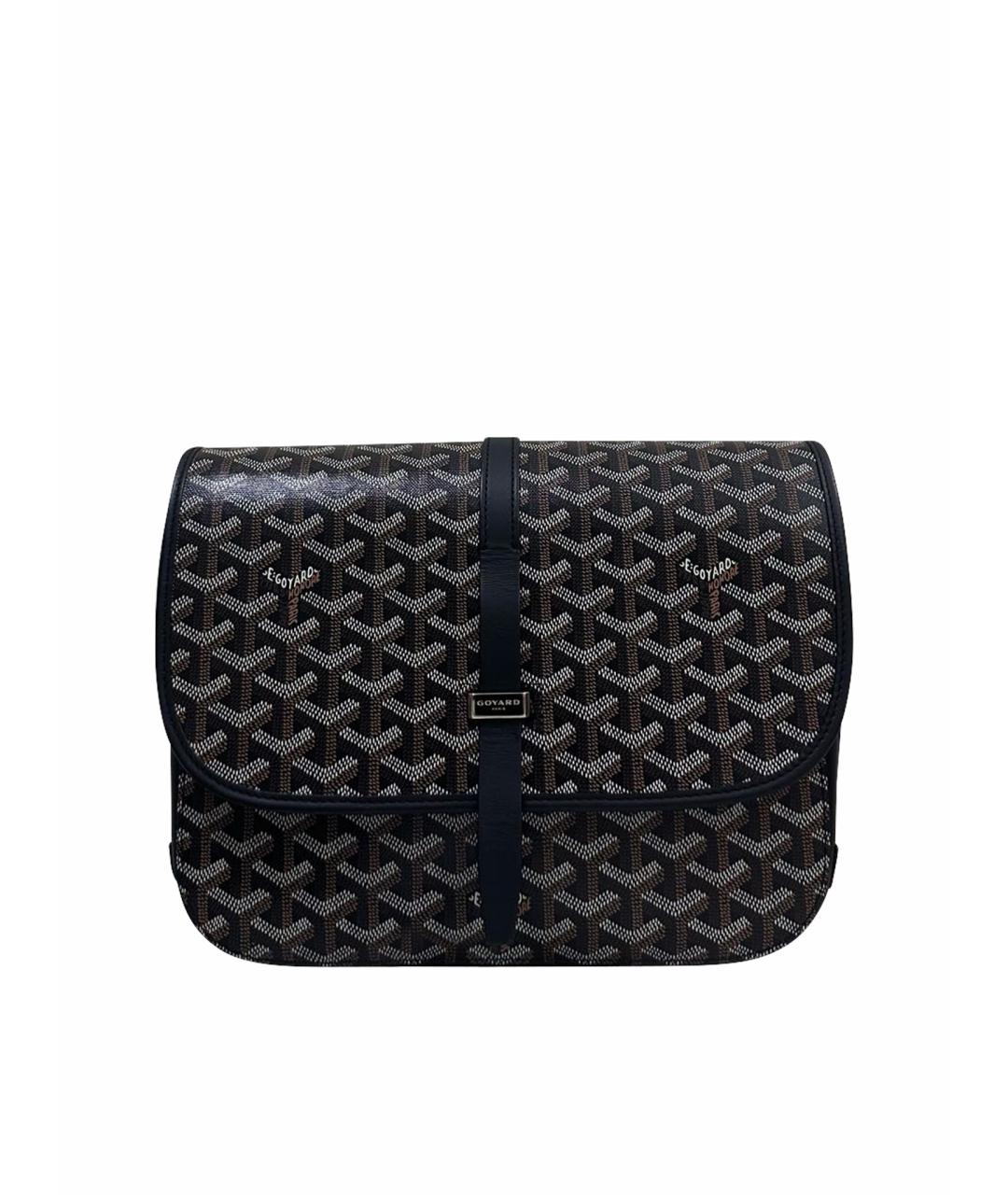 GOYARD Черная кожаная сумка на плечо, фото 1