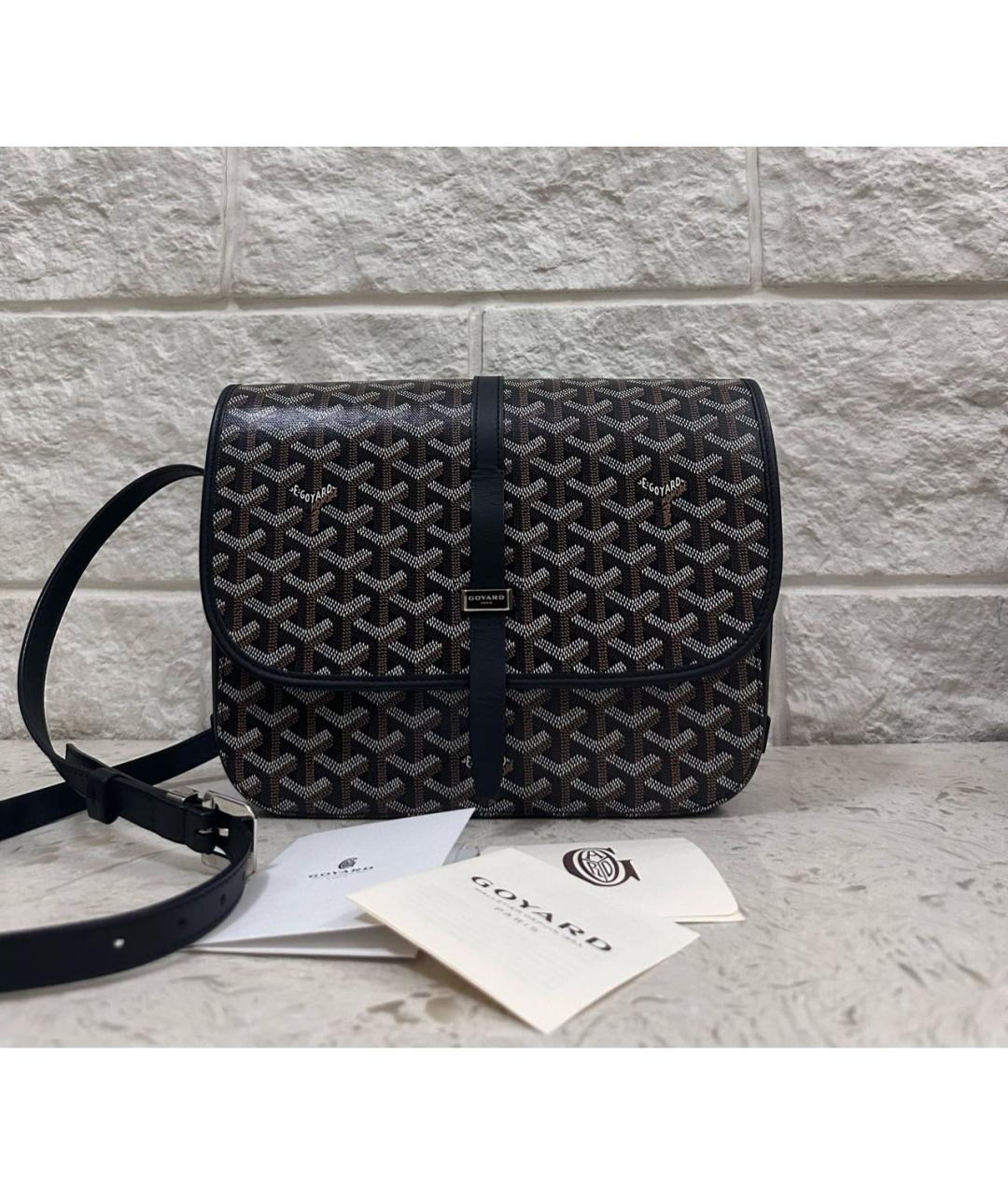 GOYARD Черная кожаная сумка на плечо, фото 8