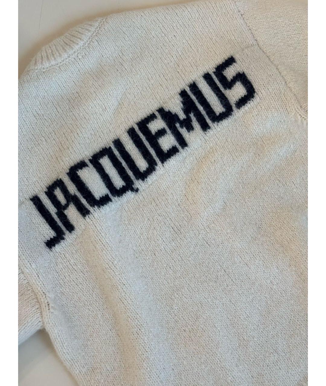 JACQUEMUS Бежевый шерстяной джемпер / свитер, фото 3